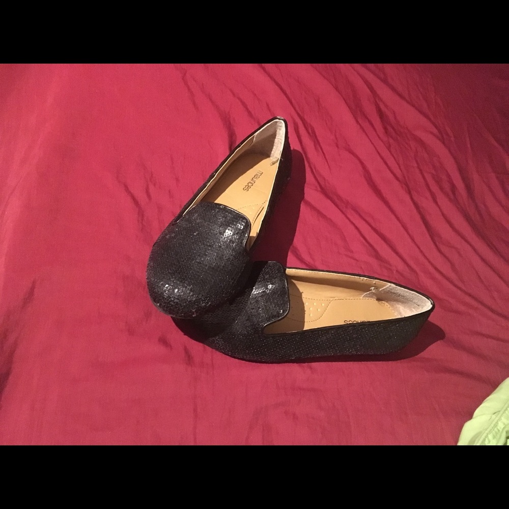 Bedazzled black flats